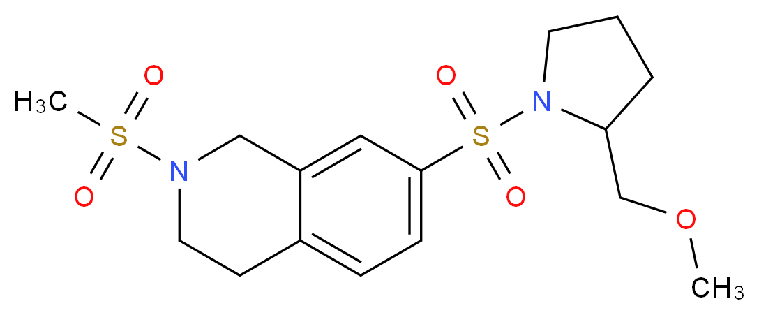 7-{[2-(methoxymethyl)pyrrolidin-1-yl]sulfonyl}-2-(methylsulfonyl)-1,2,3,4-tetrahydroisoquinoline_分子结构_CAS_)