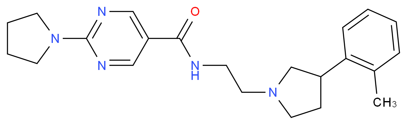 N-{2-[3-(2-methylphenyl)pyrrolidin-1-yl]ethyl}-2-pyrrolidin-1-ylpyrimidine-5-carboxamide_分子结构_CAS_)