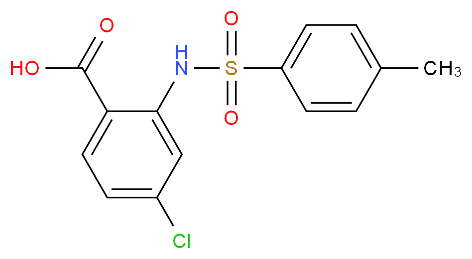 4-chloro-2-{[(4-methylphenyl)sulfonyl]amino}benzoic acid_分子结构_CAS_31100-24-0)