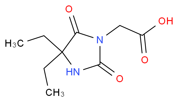 (4,4-Diethyl-2,5-dioxo-imidazolidin-1-yl)-acetic acid_分子结构_CAS_)