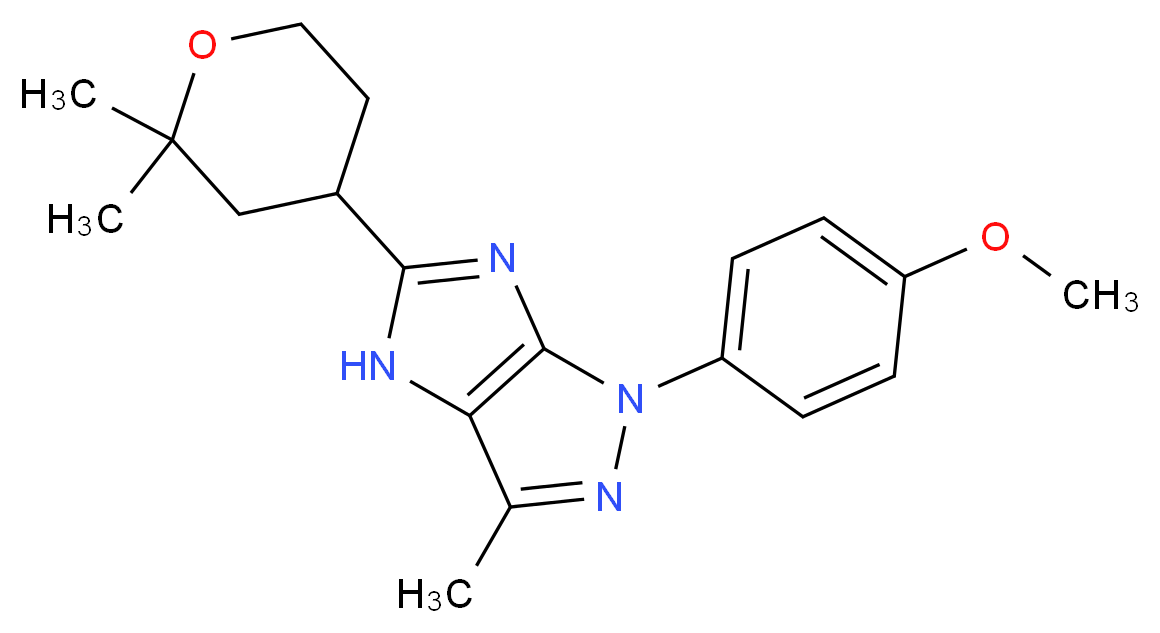 5-(2,2-dimethyltetrahydro-2H-pyran-4-yl)-1-(4-methoxyphenyl)-3-methyl-1,4-dihydroimidazo[4,5-c]pyrazole_分子结构_CAS_)