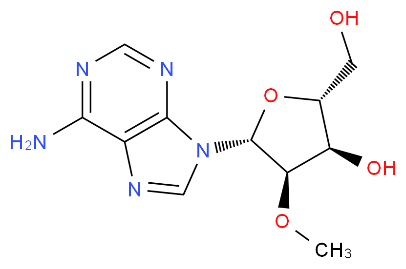 (2R,3R,4R,5R)-5-(6-amino-9H-purin-9-yl)-2-(hydroxymethyl)-4-methoxyoxolan-3-ol_分子结构_CAS_2140-79-6