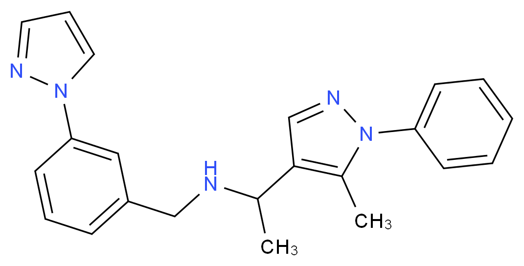 1-(5-methyl-1-phenyl-1H-pyrazol-4-yl)-N-[3-(1H-pyrazol-1-yl)benzyl]ethanamine_分子结构_CAS_)