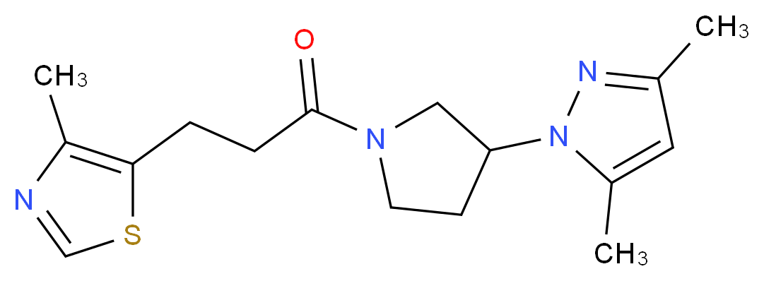 5-{3-[3-(3,5-dimethyl-1H-pyrazol-1-yl)-1-pyrrolidinyl]-3-oxopropyl}-4-methyl-1,3-thiazole_分子结构_CAS_)