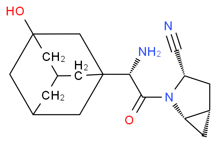 (1S,3S,5S)-2-[(2S)-2-amino-2-(3-hydroxyadamantan-1-yl)acetyl]-2-azabicyclo[3.1.0]hexane-3-carbonitrile_分子结构_CAS_361442-04-8