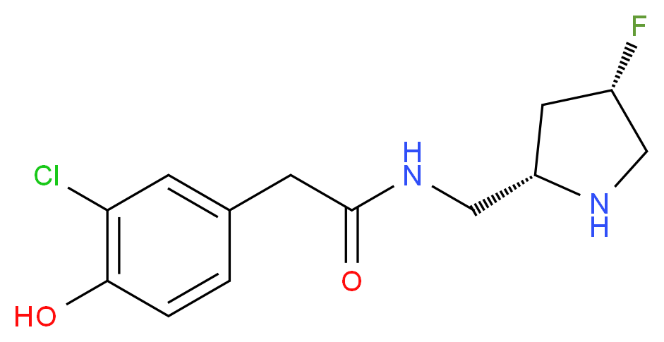 2-(3-chloro-4-hydroxyphenyl)-N-{[(2S,4S)-4-fluoropyrrolidin-2-yl]methyl}acetamide_分子结构_CAS_)