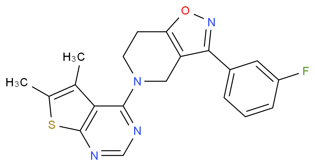5-(5,6-dimethylthieno[2,3-d]pyrimidin-4-yl)-3-(3-fluorophenyl)-4,5,6,7-tetrahydroisoxazolo[4,5-c]pyridine_分子结构_CAS_)