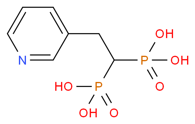 [1-phosphono-2-(pyridin-3-yl)ethyl]phosphonic acid_分子结构_CAS_75755-10-1