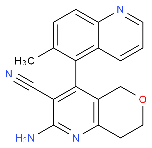 2-amino-4-(6-methylquinolin-5-yl)-7,8-dihydro-5H-pyrano[4,3-b]pyridine-3-carbonitrile_分子结构_CAS_)