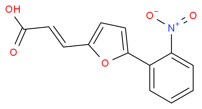 3-(5-(2-硝基苯基)呋喃-2-基)丙烯酸_分子结构_CAS_58110-36-4)