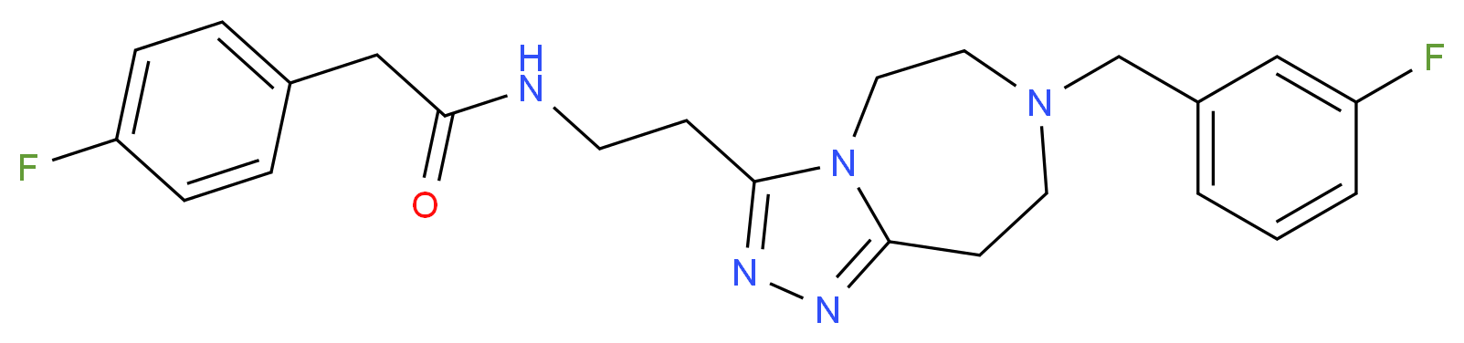 N-{2-[7-(3-fluorobenzyl)-6,7,8,9-tetrahydro-5H-[1,2,4]triazolo[4,3-d][1,4]diazepin-3-yl]ethyl}-2-(4-fluorophenyl)acetamide_分子结构_CAS_)