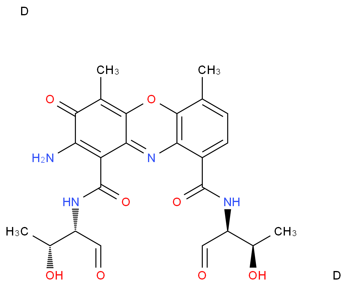 2-amino-1-N,9-N-bis[(2S,3R)-3-hydroxy-1-oxobutan-2-yl]-4,6-dimethyl-3-oxo-3H-phenoxazine-1,9-dicarboxamide dideuterium_分子结构_CAS_50-76-0