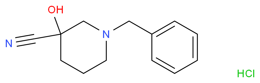 1-benzyl-3-hydroxypiperidine-3-carbonitrile hydrochloride_分子结构_CAS_)