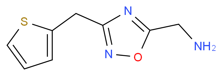 [3-(thiophen-2-ylmethyl)-1,2,4-oxadiazol-5-yl]methanamine_分子结构_CAS_933708-44-2