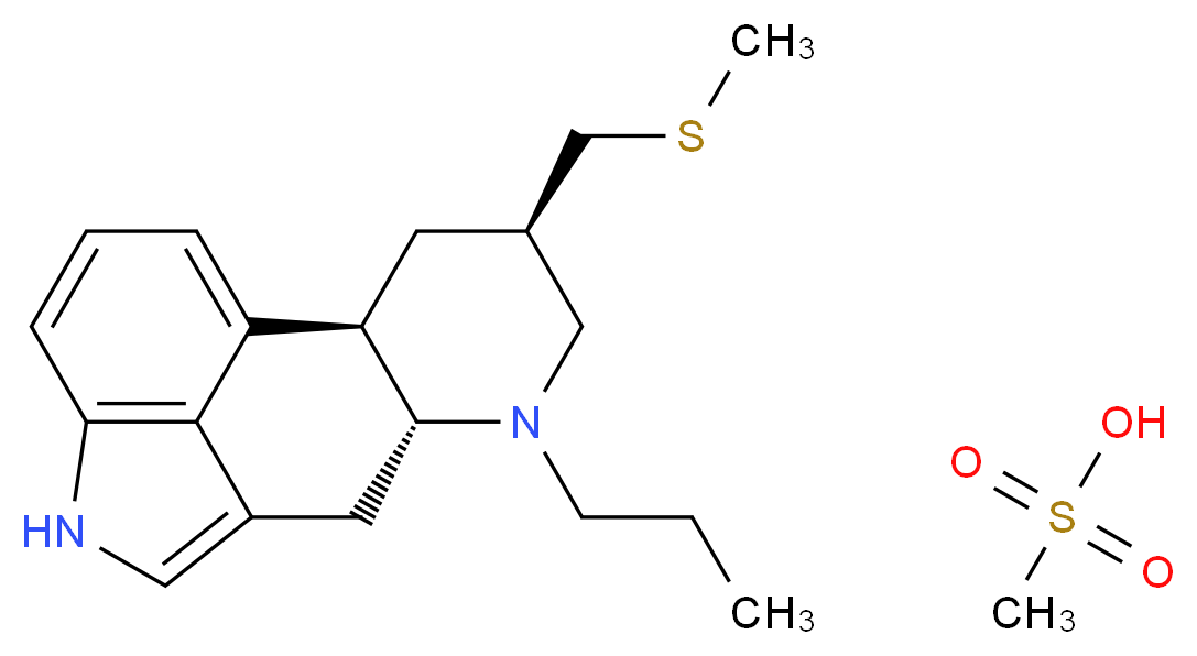 (2R,4R,7R)-4-[(methylsulfanyl)methyl]-6-propyl-6,11-diazatetracyclo[7.6.1.0<sup>2</sup>,<sup>7</sup>.0<sup>1</sup><sup>2</sup>,<sup>1</sup><sup>6</sup>]hexadeca-1(15),9,12(16),13-tetraene; methanesulfonic acid_分子结构_CAS_66104-22-1