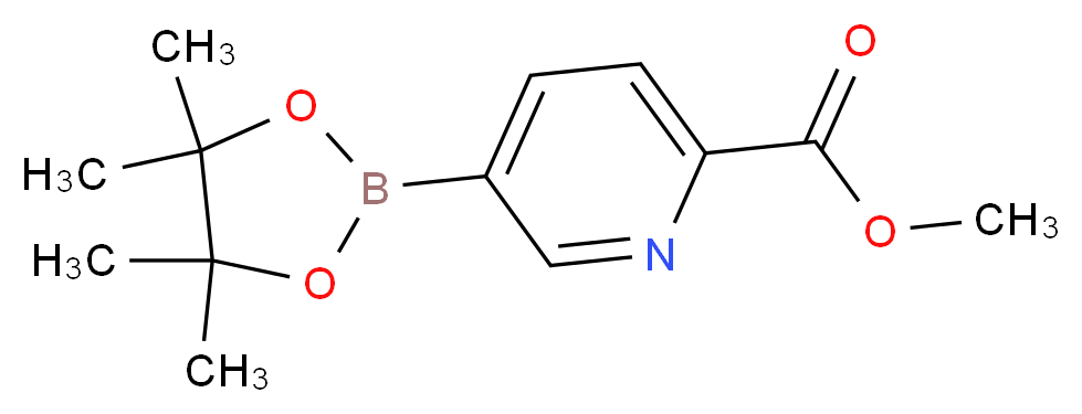 methyl 5-(tetramethyl-1,3,2-dioxaborolan-2-yl)pyridine-2-carboxylate_分子结构_CAS_957065-99-5