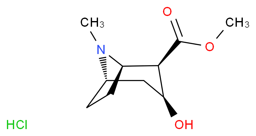 methyl (1R,2R,3S,5S)-3-hydroxy-8-methyl-8-azabicyclo[3.2.1]octane-2-carboxylate hydrochloride_分子结构_CAS_38969-40-3