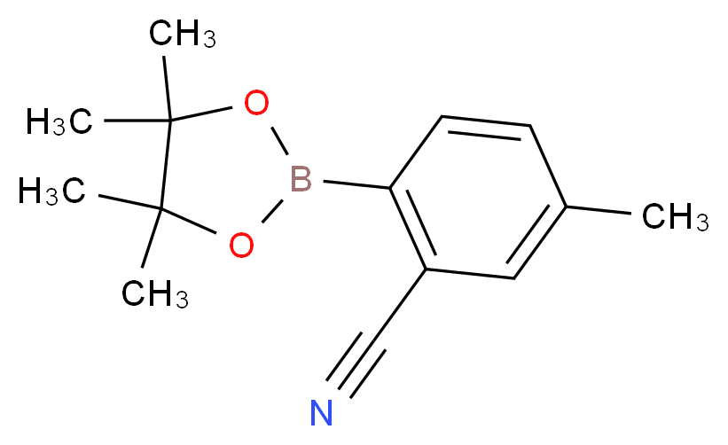 5-methyl-2-(4,4,5,5-tetramethyl-1,3,2-dioxaborolan-2-yl)benzonitrile_分子结构_CAS_1116093-68-5)