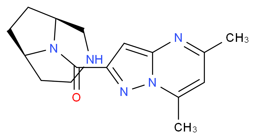 2-[(1S*,6R*)-3,9-diazabicyclo[4.2.1]non-9-ylcarbonyl]-5,7-dimethylpyrazolo[1,5-a]pyrimidine_分子结构_CAS_)