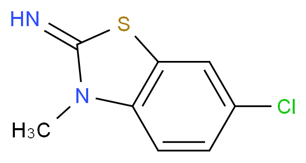6-Chloro-3-methyl-3H-benzothiazol-2-ylideneamine_分子结构_CAS_58199-49-8)