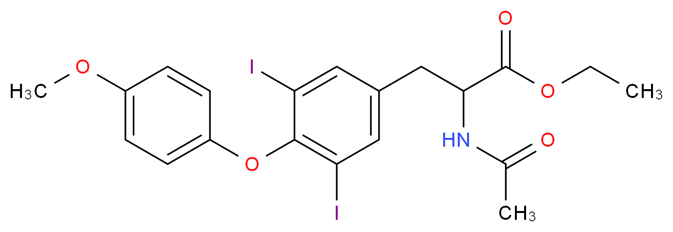 Ethyl 2-acetaMido-3-(3,5-diiodo-4-(4-Methoxyphenoxy)phenyl)propanoate_分子结构_CAS_83249-56-3)