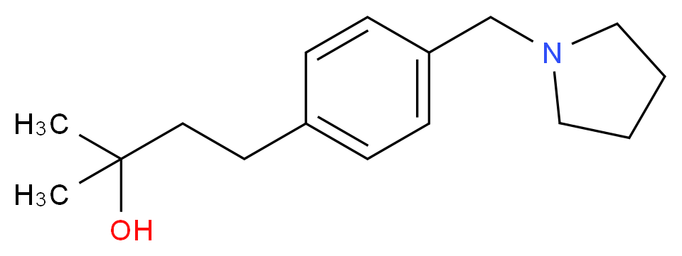 2-methyl-4-[4-(1-pyrrolidinylmethyl)phenyl]-2-butanol_分子结构_CAS_)