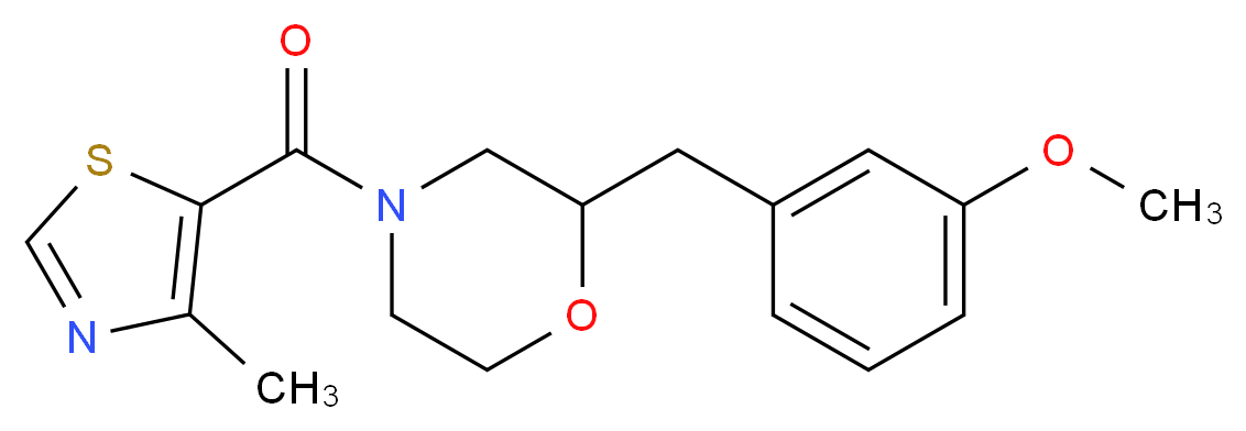 2-(3-methoxybenzyl)-4-[(4-methyl-1,3-thiazol-5-yl)carbonyl]morpholine_分子结构_CAS_)