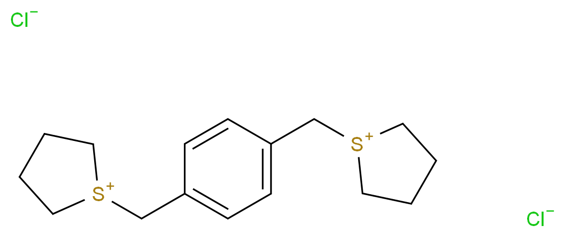 1-{[4-(thiolan-1-ium-1-ylmethyl)phenyl]methyl}thiolan-1-ium dichloride_分子结构_CAS_52547-07-6