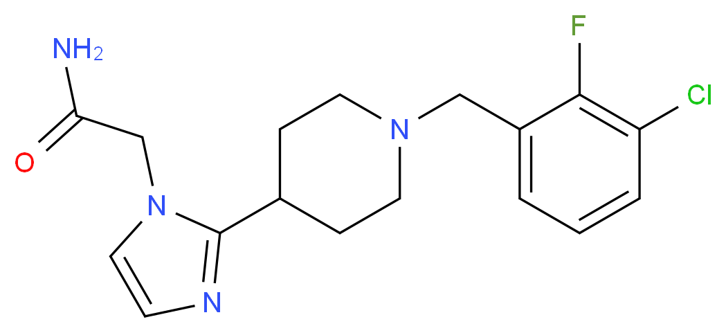 2-{2-[1-(3-chloro-2-fluorobenzyl)-4-piperidinyl]-1H-imidazol-1-yl}acetamide_分子结构_CAS_)