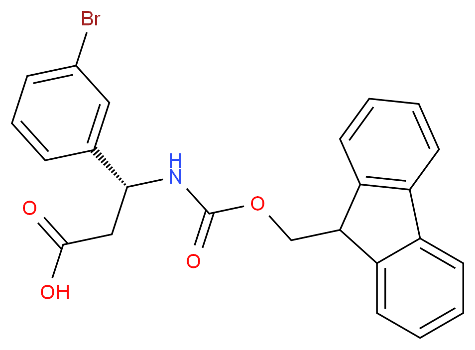 (3R)-3-(3-bromophenyl)-3-({[(9H-fluoren-9-yl)methoxy]carbonyl}amino)propanoic acid_分子结构_CAS_517905-85-0