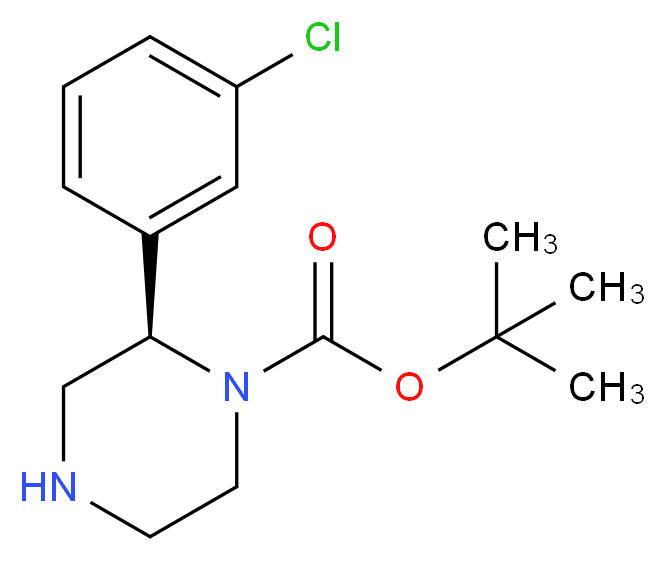 (R)-2-(3-CHLORO-PHENYL)-PIPERAZINE-1-CARBOXYLIC ACID TERT-BUTYL ESTER_分子结构_CAS_)