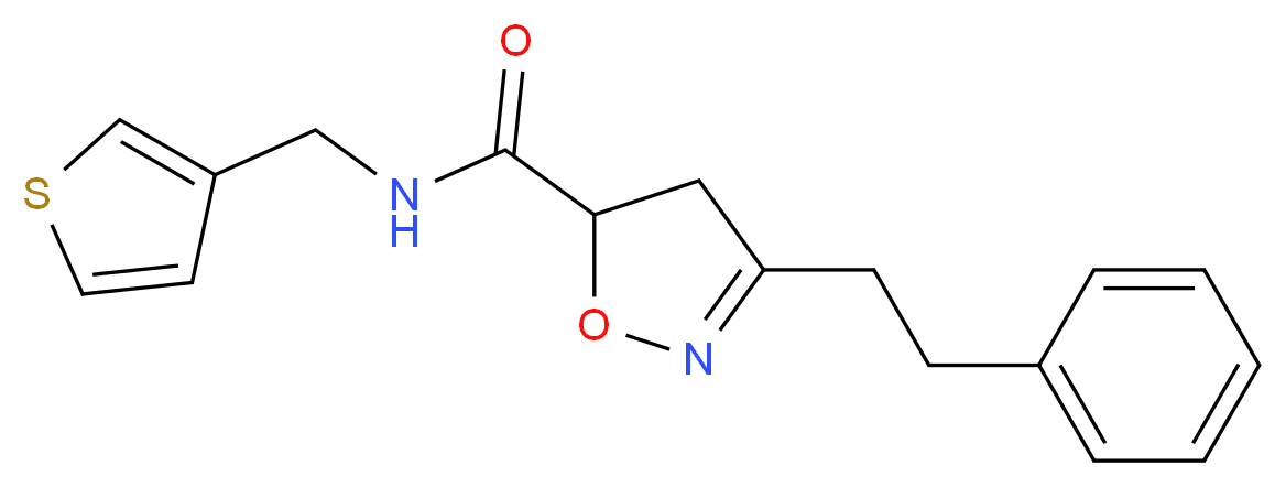 3-(2-phenylethyl)-N-(3-thienylmethyl)-4,5-dihydro-5-isoxazolecarboxamide_分子结构_CAS_)