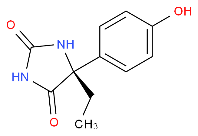 (R)-5-(4-Hydroxyphenyl)-5-ethylhydantoin_分子结构_CAS_65567-33-1)