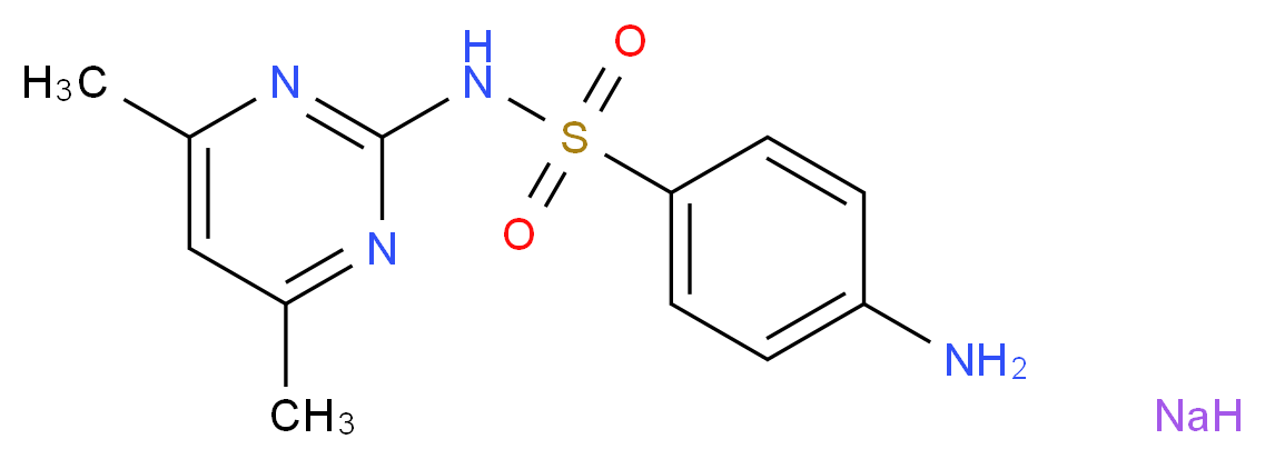 4-amino-N-(4,6-dimethylpyrimidin-2-yl)benzene-1-sulfonamide sodium_分子结构_CAS_1981-58-4
