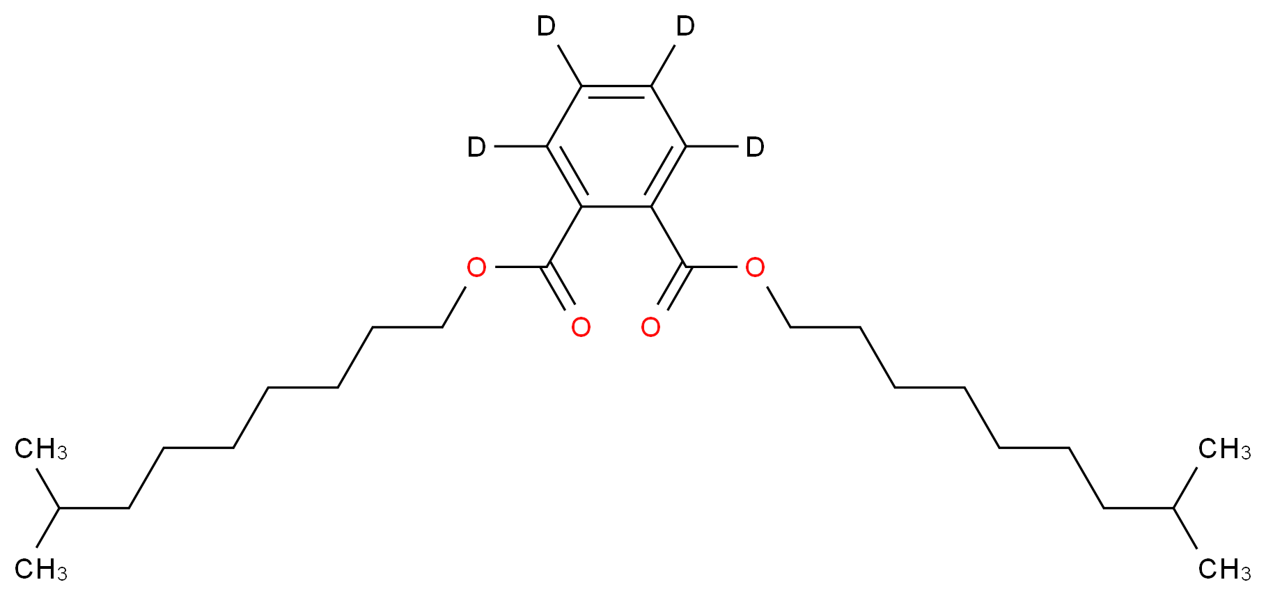 1,2-bis(8-methylnonyl) (<sup>2</sup>H<sub>4</sub>)benzene-1,2-dicarboxylate_分子结构_CAS_1346604-79-2