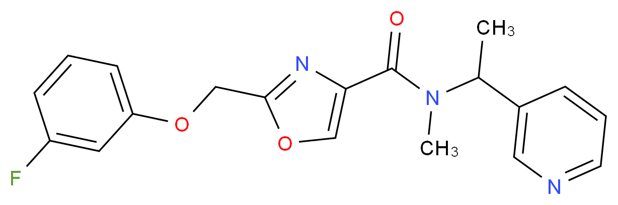 2-[(3-fluorophenoxy)methyl]-N-methyl-N-(1-pyridin-3-ylethyl)-1,3-oxazole-4-carboxamide_分子结构_CAS_)