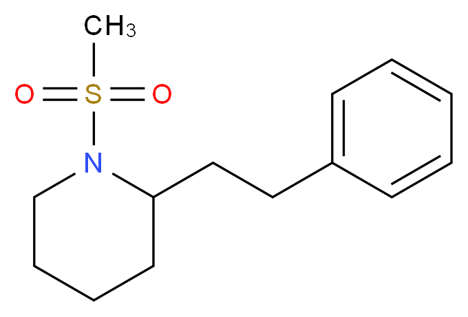 1-(methylsulfonyl)-2-(2-phenylethyl)piperidine_分子结构_CAS_)