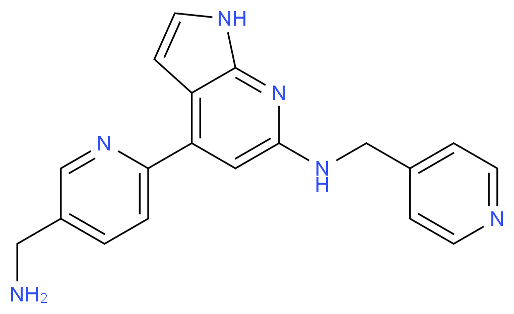4-[5-(aminomethyl)pyridin-2-yl]-N-(pyridin-4-ylmethyl)-1H-pyrrolo[2,3-b]pyridin-6-amine_分子结构_CAS_)