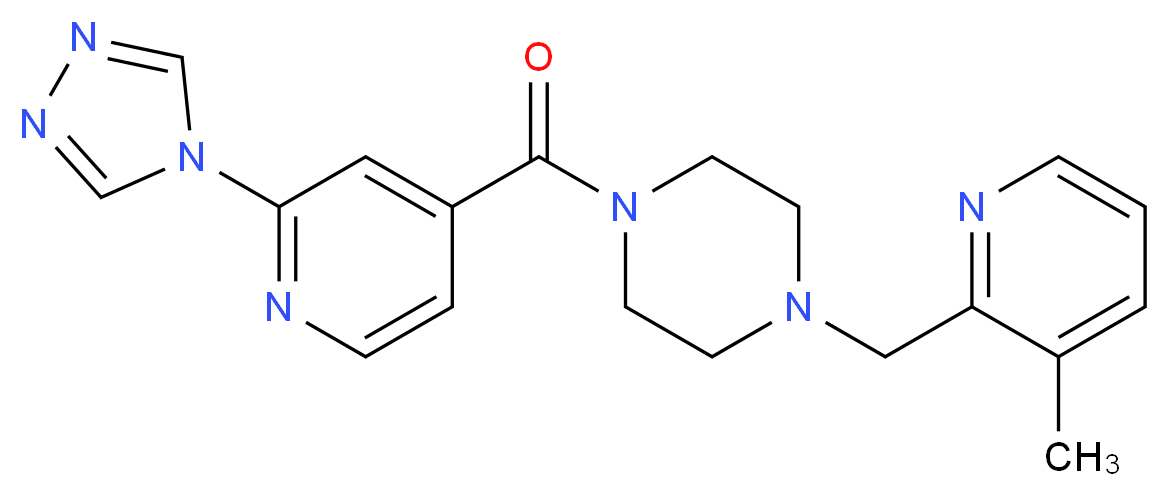 1-[(3-methyl-2-pyridinyl)methyl]-4-[2-(4H-1,2,4-triazol-4-yl)isonicotinoyl]piperazine_分子结构_CAS_)