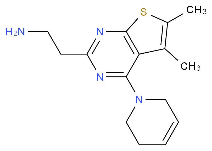 2-[4-(3,6-dihydropyridin-1(2H)-yl)-5,6-dimethylthieno[2,3-d]pyrimidin-2-yl]ethanamine_分子结构_CAS_)