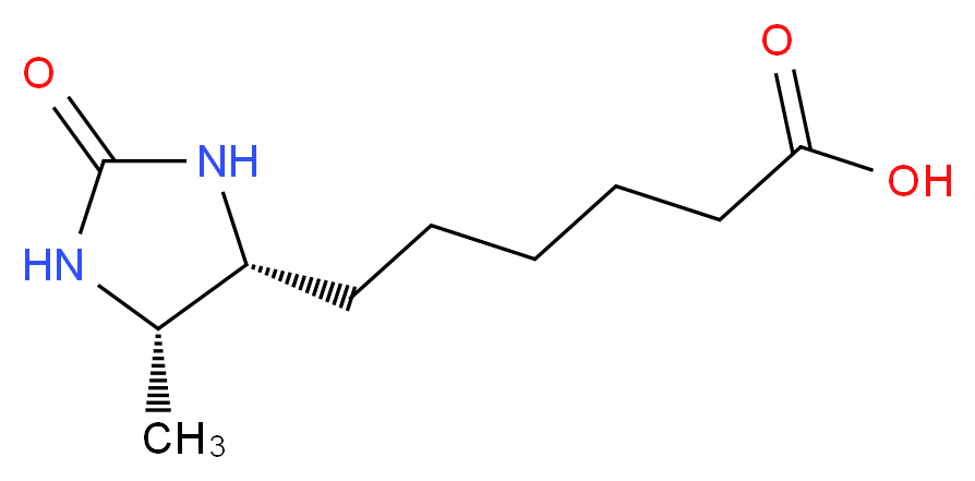 6-[(4R,5S)-5-methyl-2-oxoimidazolidin-4-yl]hexanoic acid_分子结构_CAS_636-20-4