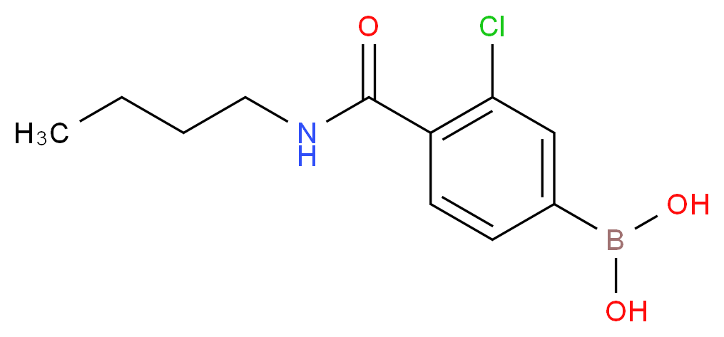 4-正丁基甲酰胺基-3-氯苯硼酸_分子结构_CAS_850589-43-4)