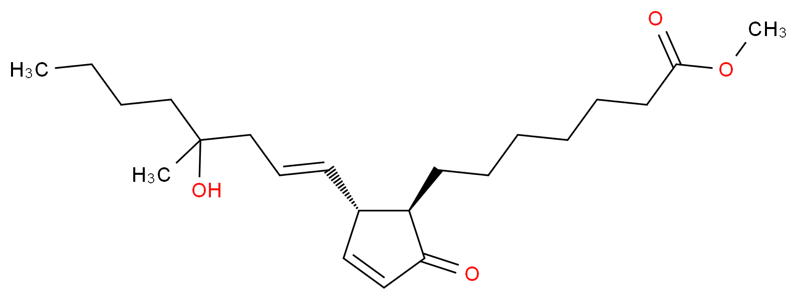 methyl 7-[(1R,2S)-2-[(1E)-4-hydroxy-4-methyloct-1-en-1-yl]-5-oxocyclopent-3-en-1-yl]heptanoate_分子结构_CAS_58682-86-3