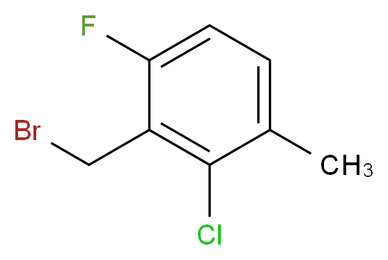 2-(bromomethyl)-3-chloro-1-fluoro-4-methylbenzene_分子结构_CAS_261762-87-2