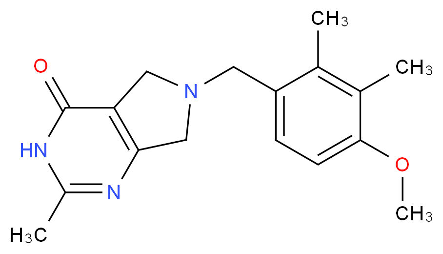 6-(4-methoxy-2,3-dimethylbenzyl)-2-methyl-3,5,6,7-tetrahydro-4H-pyrrolo[3,4-d]pyrimidin-4-one_分子结构_CAS_)