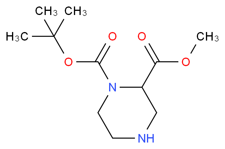 1-tert-Butyl 2-methyl piperazine-1,2-dicarboxylate_分子结构_CAS_129799-15-1)