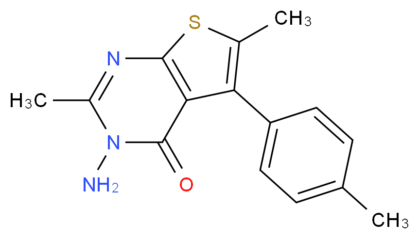 3-Amino-2,6-dimethyl-5-(4-methylphenyl)thieno-[2,3-d]pyrimidin-4(3H)-one_分子结构_CAS_)