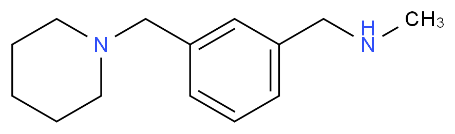 methyl({[3-(piperidin-1-ylmethyl)phenyl]methyl})amine_分子结构_CAS_868755-58-2