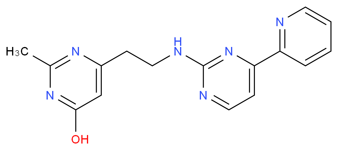 2-methyl-6-(2-{[4-(2-pyridinyl)-2-pyrimidinyl]amino}ethyl)-4-pyrimidinol_分子结构_CAS_)