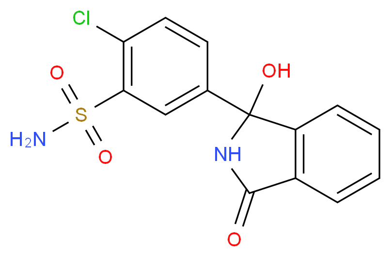 2-chloro-5-(1-hydroxy-3-oxo-2,3-dihydro-1H-isoindol-1-yl)benzene-1-sulfonamide_分子结构_CAS_77-36-1
